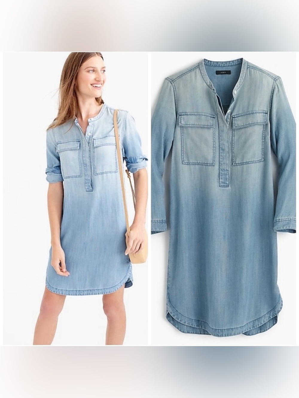J. Crew Light Blue Denim Tunic Dress